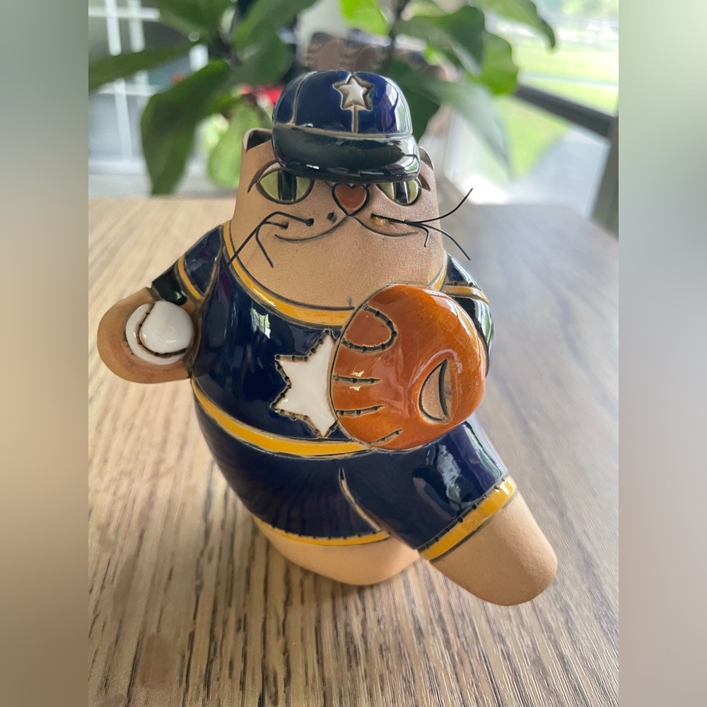 Vintage Artesania Rinconada Olga Baseball Kitty Cat 1994
